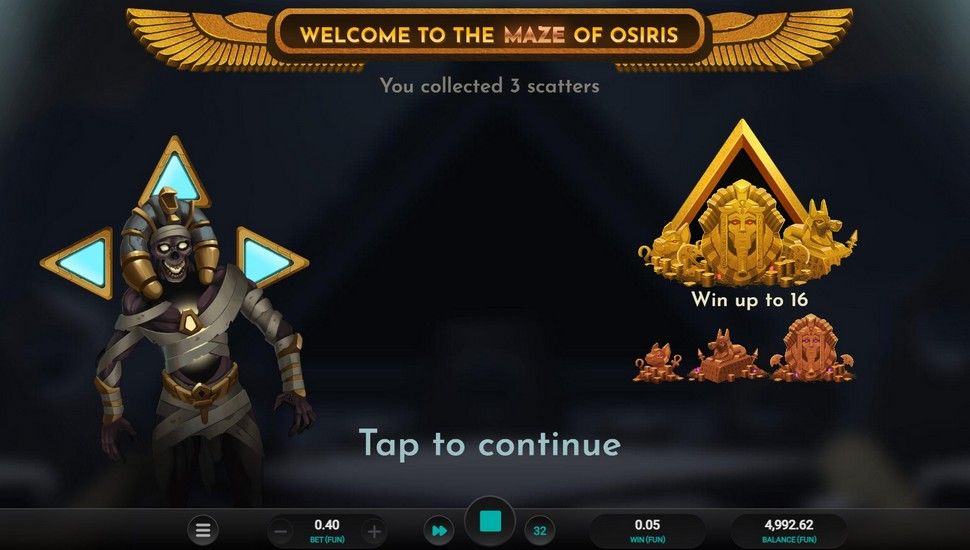Maze of Osiris Slot - Bonus Game