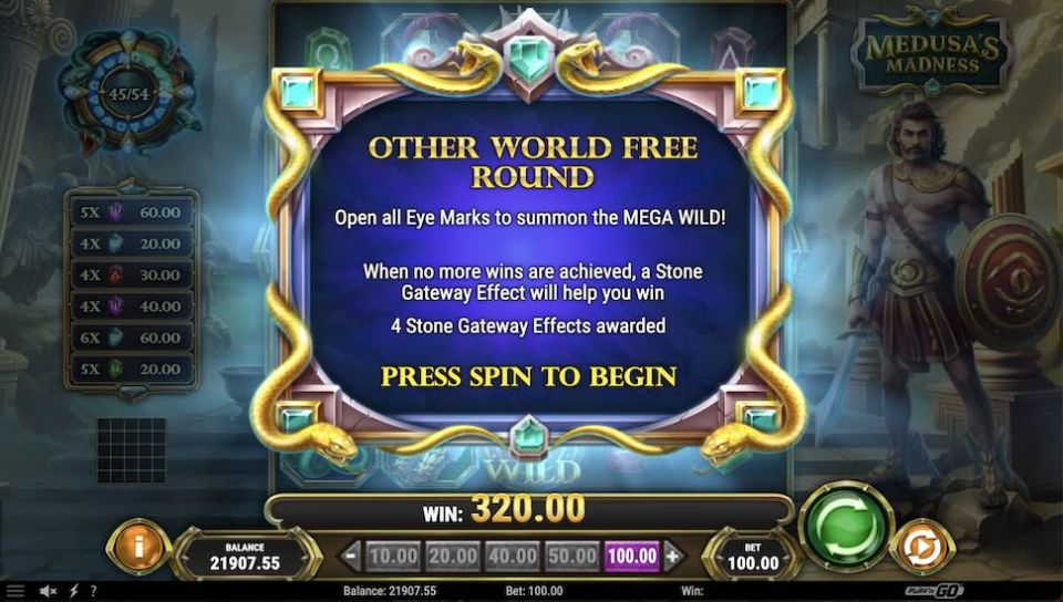 Medusa's Madness slot Other World Free Round