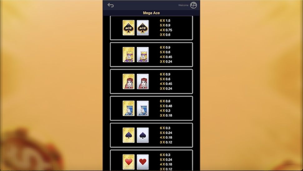 Mega Ace slot Symbol