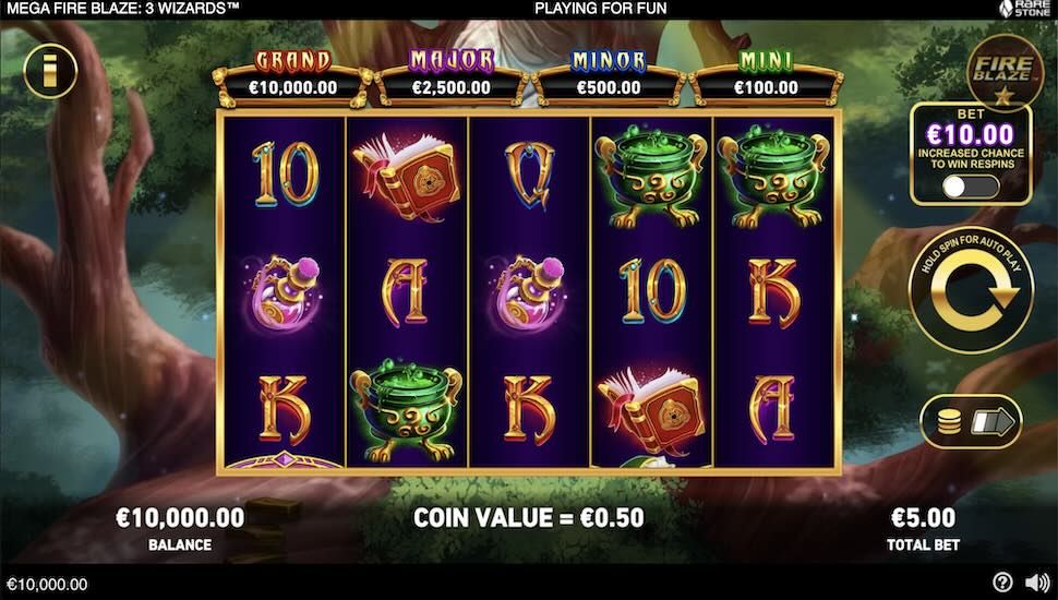 Mega Fire Blaze 3 Wizards slot Gameplay