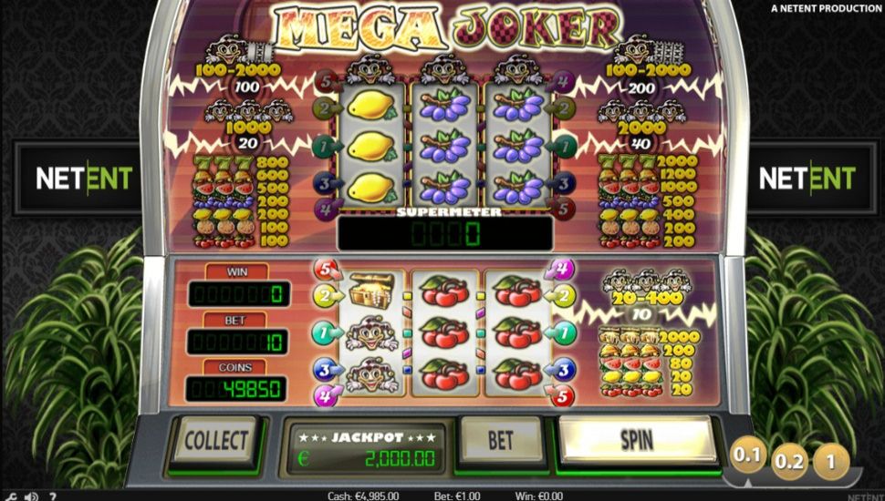 Mega Joker slot paytable