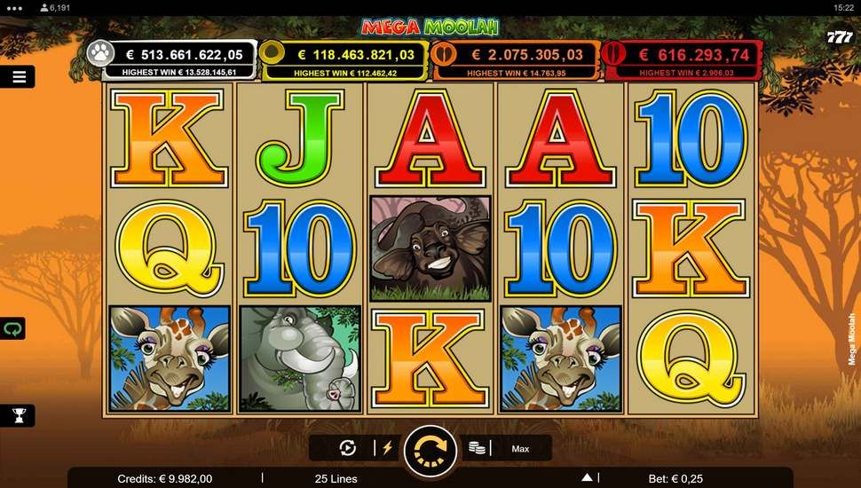 Mega Moolah slot gameplay