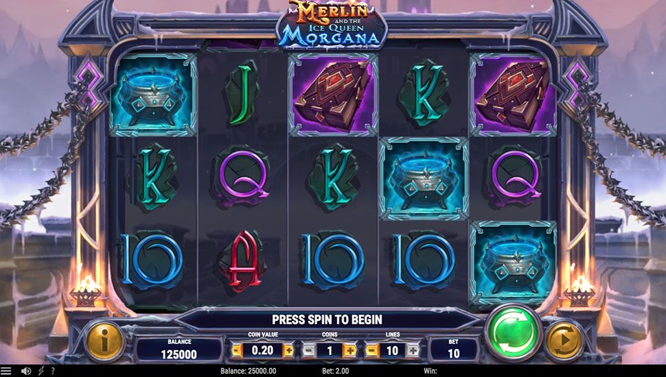 Merlin and the Ice Queen Morgana slot preview