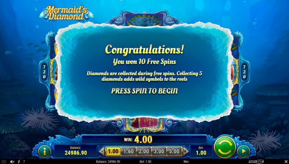 Mermaid's Diamond slot Free Spins
