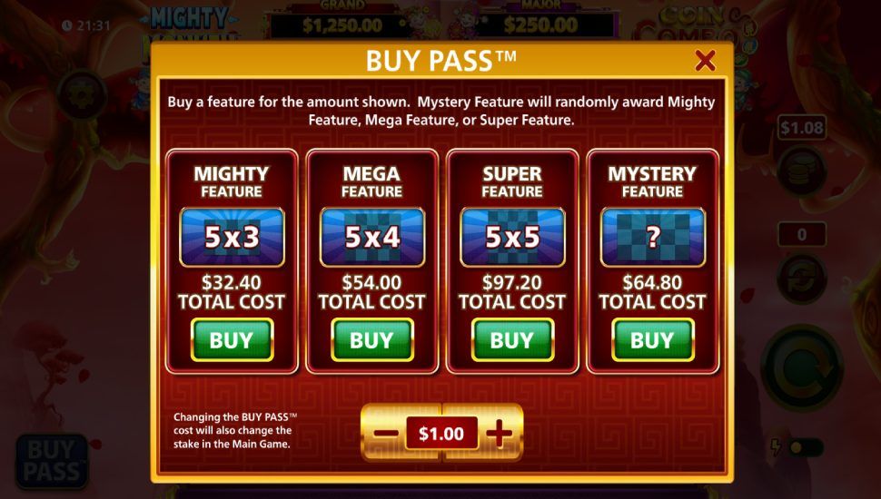 Mighty Monkey Coin Combo slot - feature