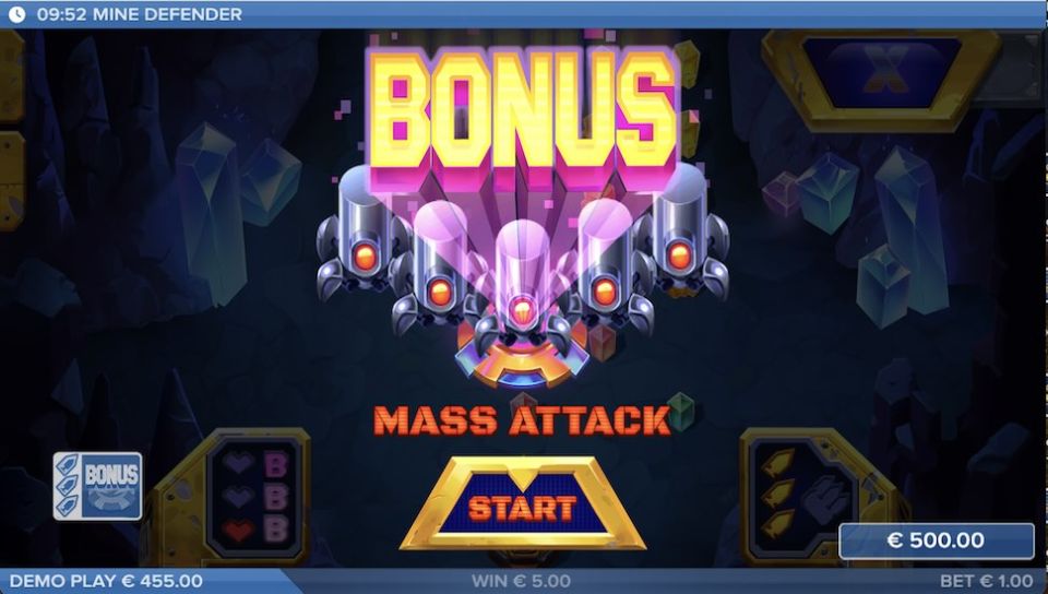 Mine Defender slot Mass Attack Bonus Game