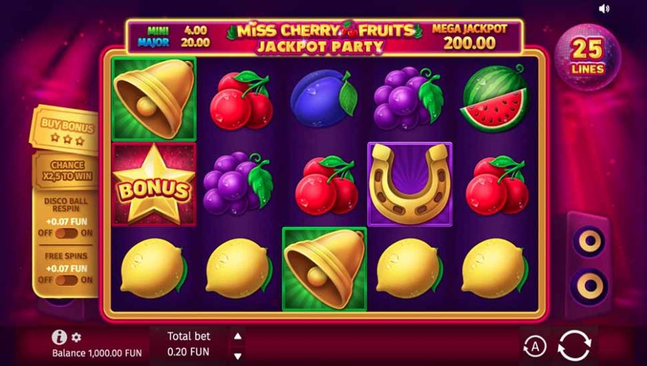 Miss Cherry Fruits Jackpot Party