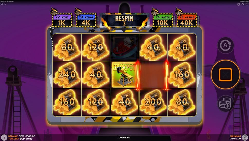 Money Pipe slot Jackpot Bonus Game