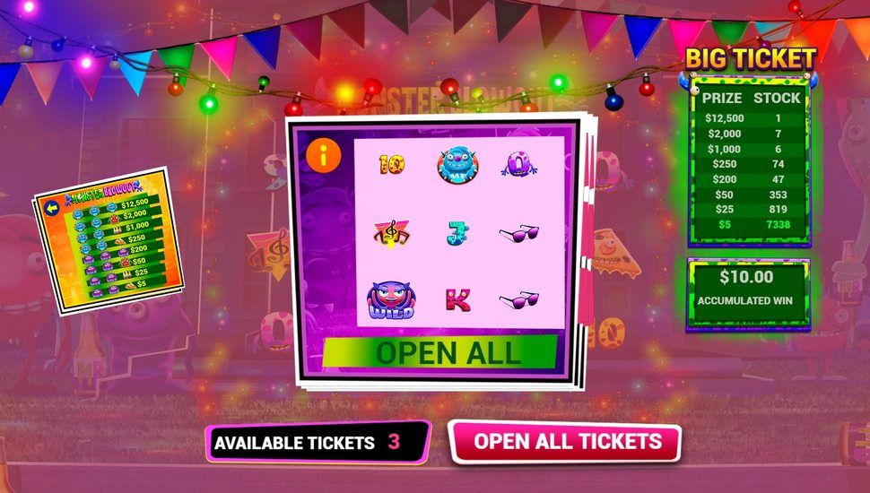 Monster Blowout slot Big Ticket Feature