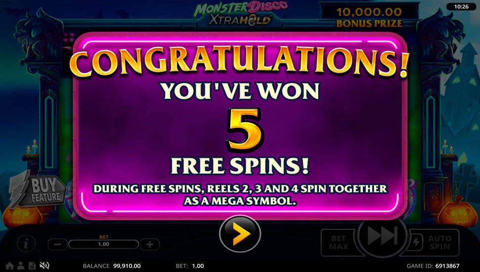 Monster Disco XtraHold slot Free Spins Game