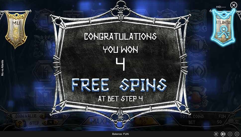 Mu vs Atlantis slot free spins