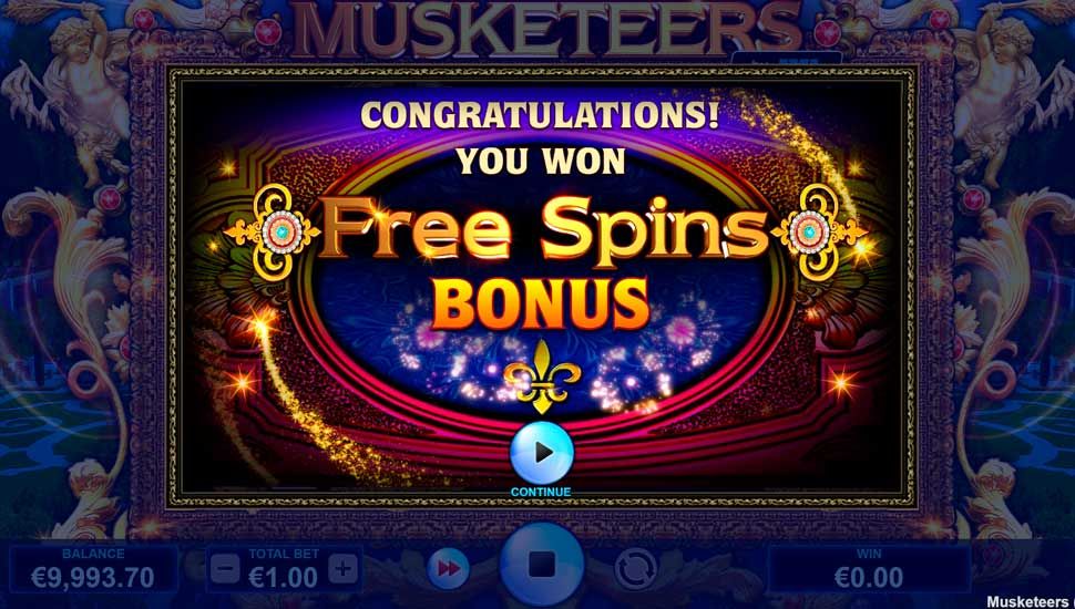 Musketeers slot Free Spin Bonus