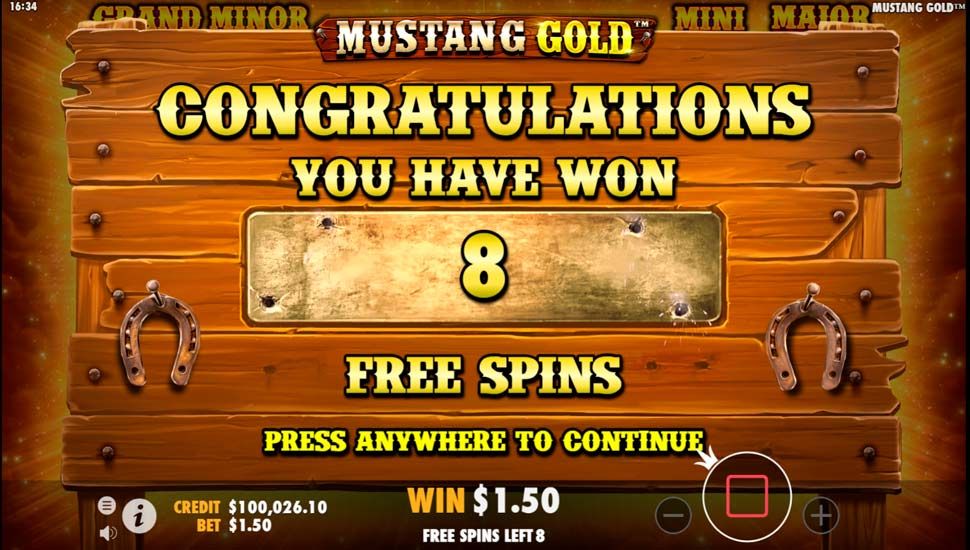 Mustang gold slot Free Spins