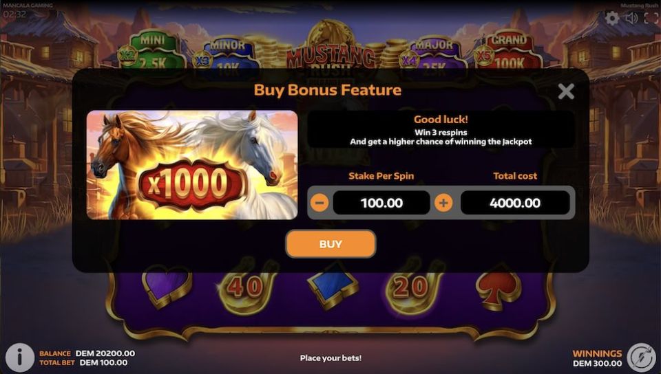 Mustang Rush slot Bonus Buy