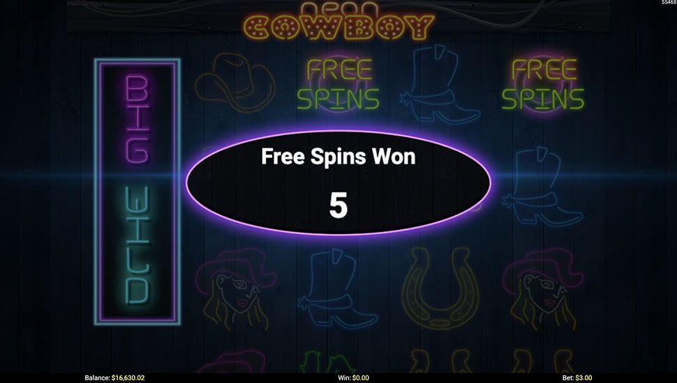Neon Cowboy slot free spins