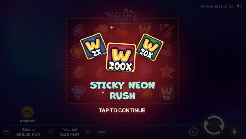 Neon Fruits slot Sticky Neon Rush