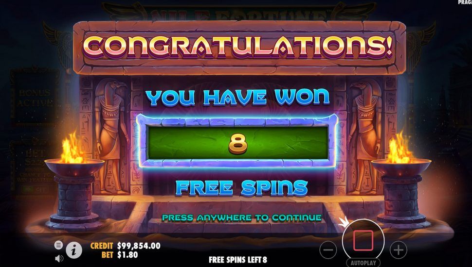 Nile Fortunes slot free spins