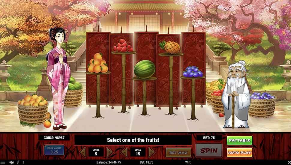 Ninja Fruits slot bonus game