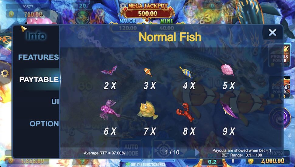 Ocean King Jackpot slot Symbols