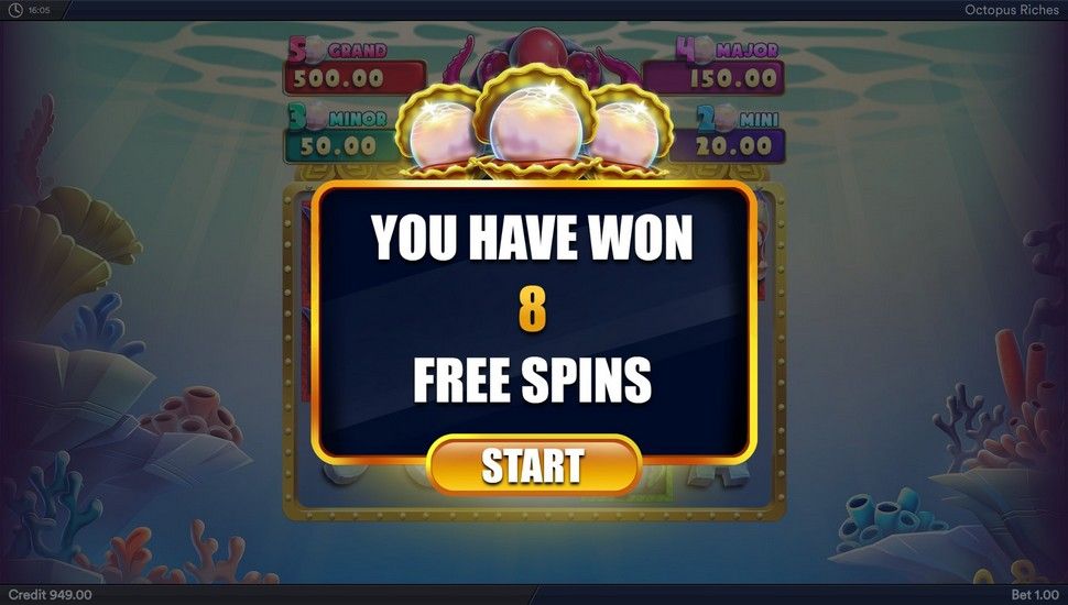 Octopus Riches Hold & Win slot bonus