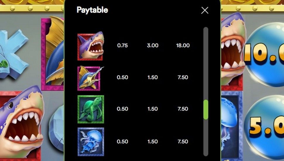 Octopus Riches Hold & Win slot paytable