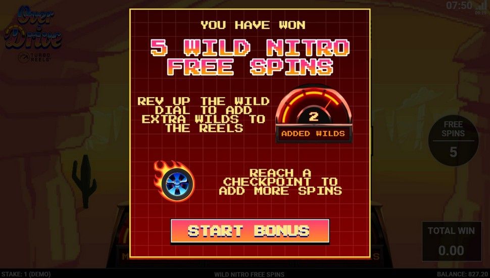 Over Drive Slot - Wild Nitro Free Spins