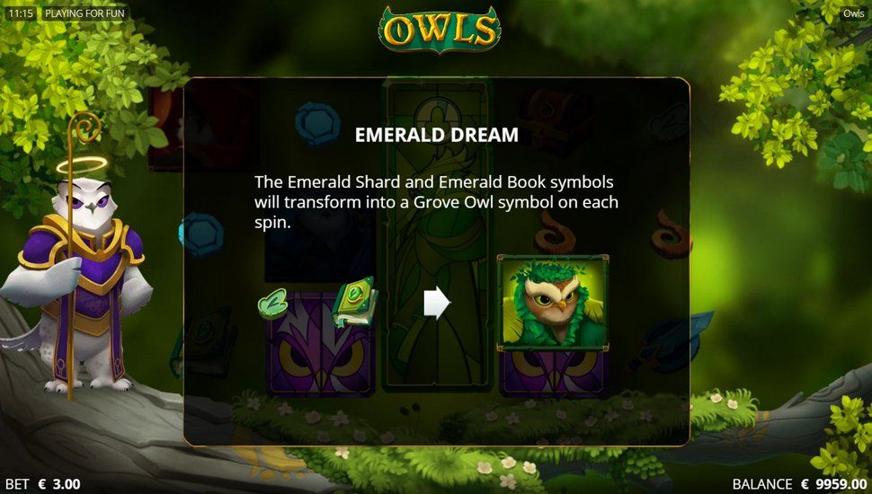 Owls Slot - Emerald Ddreams
