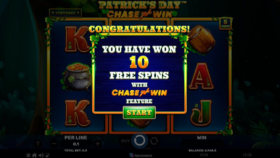 Patrick's Day Chase 'N' Win slot Free Spins