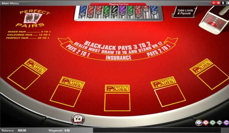 Perfect Pairs BlackJack