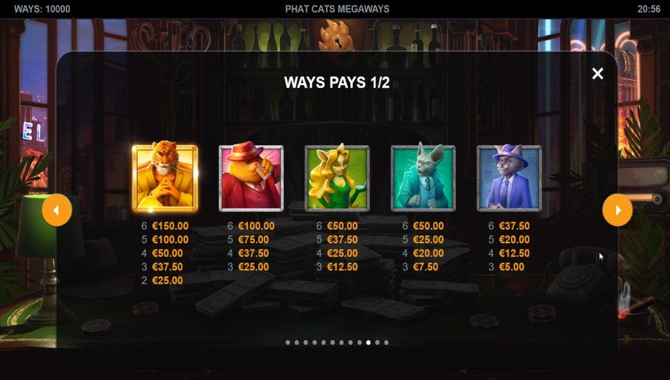 Phat Cats Megaways slot - payouts