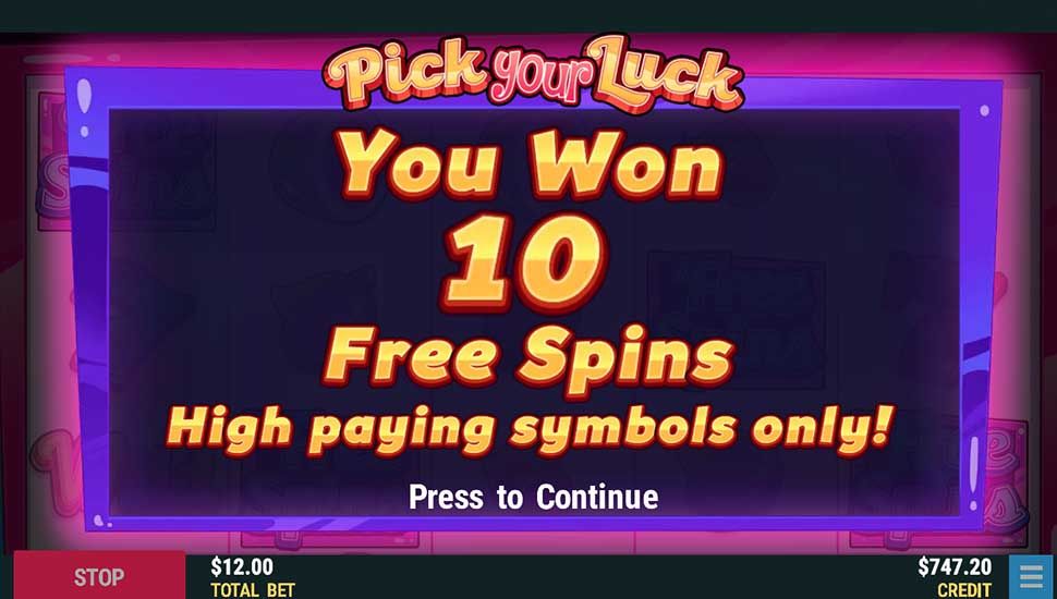 Pick Your Luck slot free spins