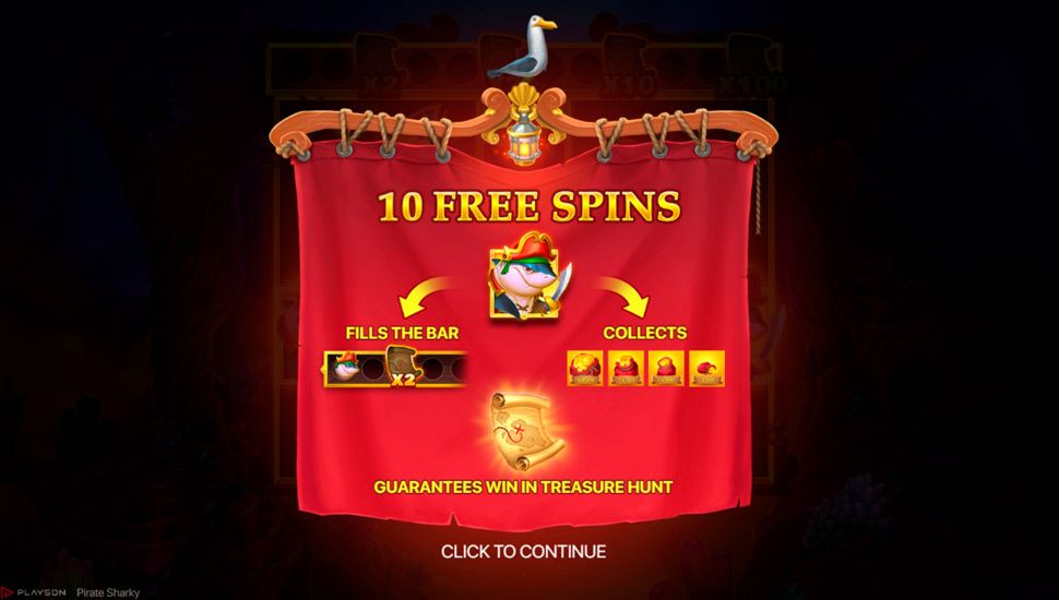 Pirate sharky slot Free Spins and Treasure Hunt