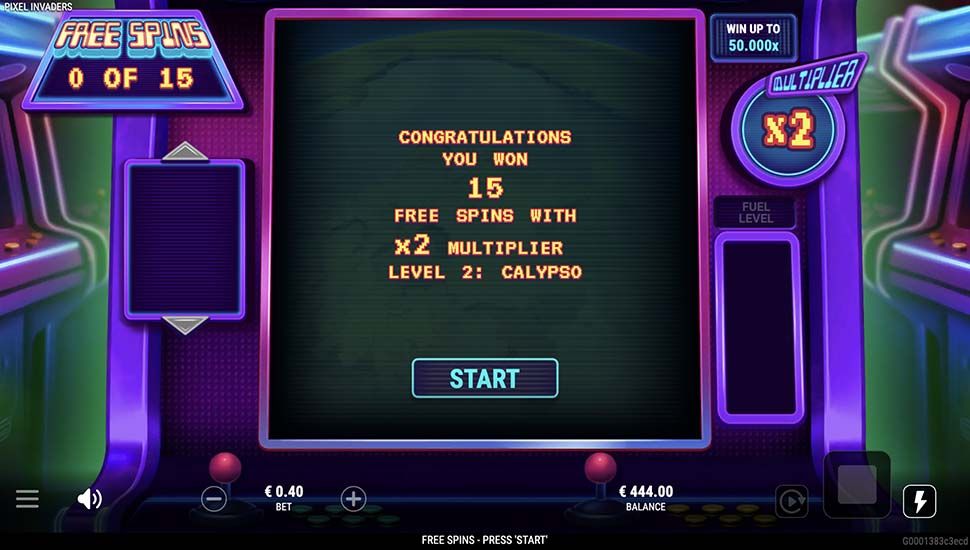 Pixel Invaders slot free spins Calypso