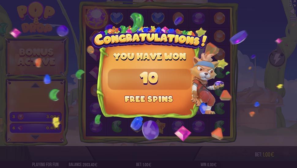 Pop and Drop slot free spins