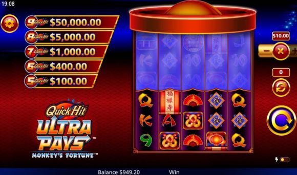 Quick Hit Ultra Pays Monkey's Fortune