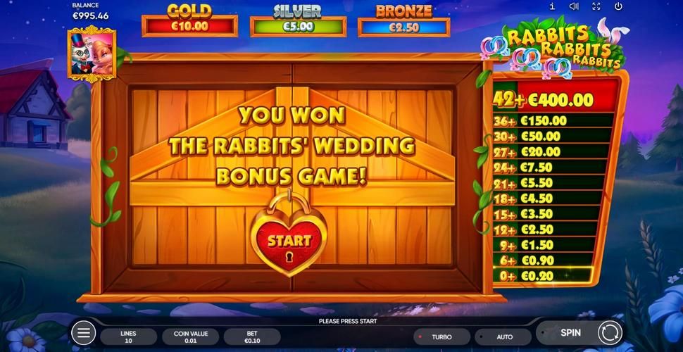 Rabbits, Rabbits, Rabbits! Slot - Rabbits Wedding Bonus Game