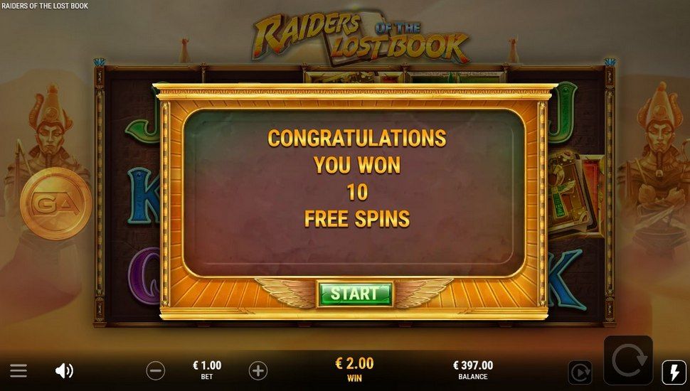 Raiders of the Lost Book slot free spins