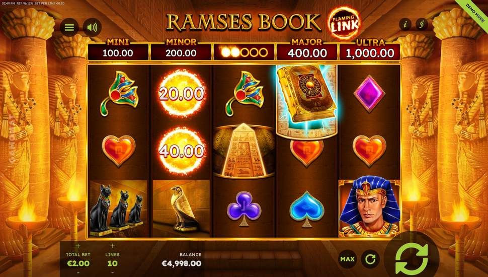 Ramses Book Flaming Link slot gameplay