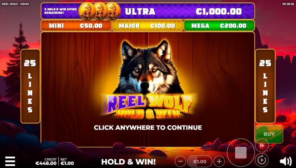 Reel Wolf slot Hold and Win Feature