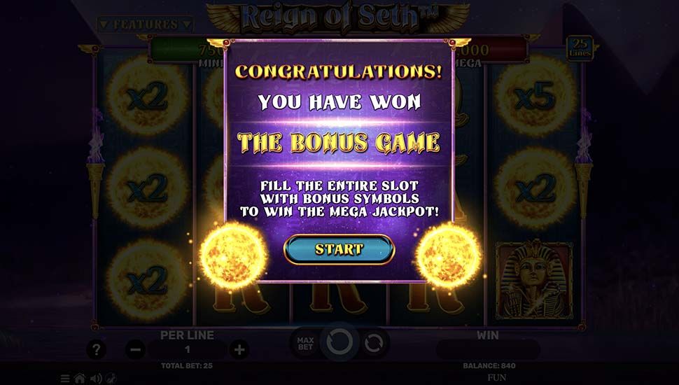 Reign of Seth Egyptian Darkness slot bonus