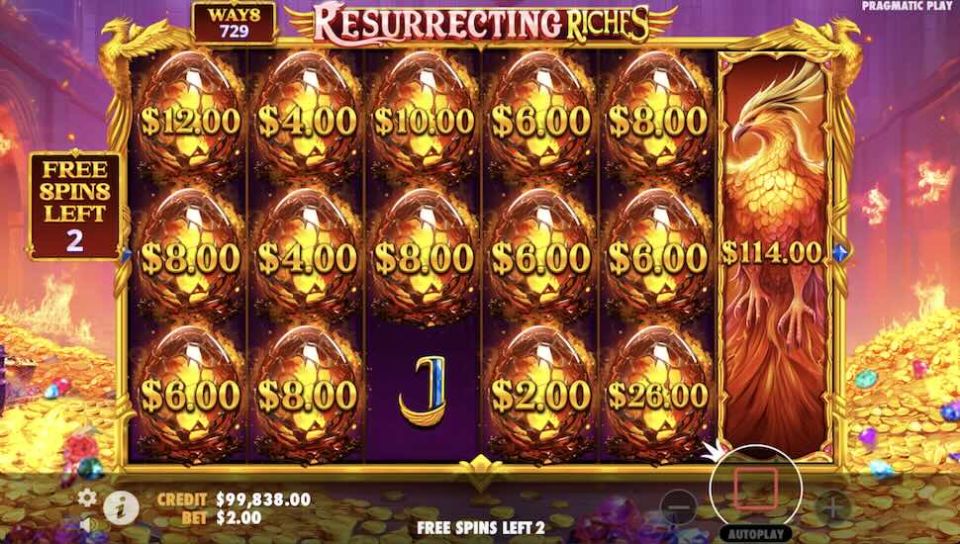 Resurrecting Riches slot Collect and Money Symbols