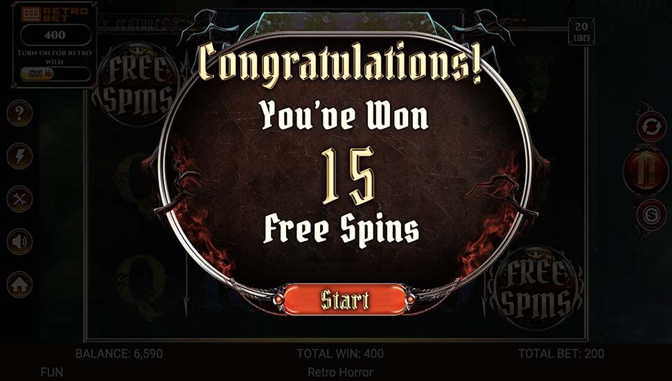 Retro Horror slot free spins