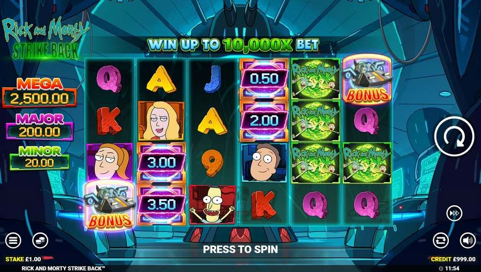 Rick and Morty Strikes Back slot gameplay