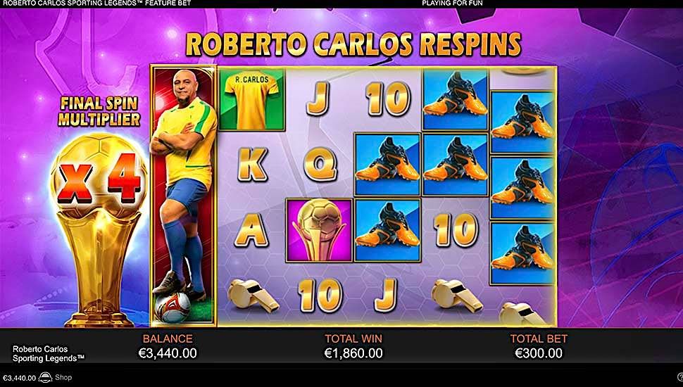 Roberto Carlos Sporting Legends slot Respin Function