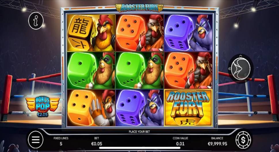Rooster Fury Dice slot mobile
