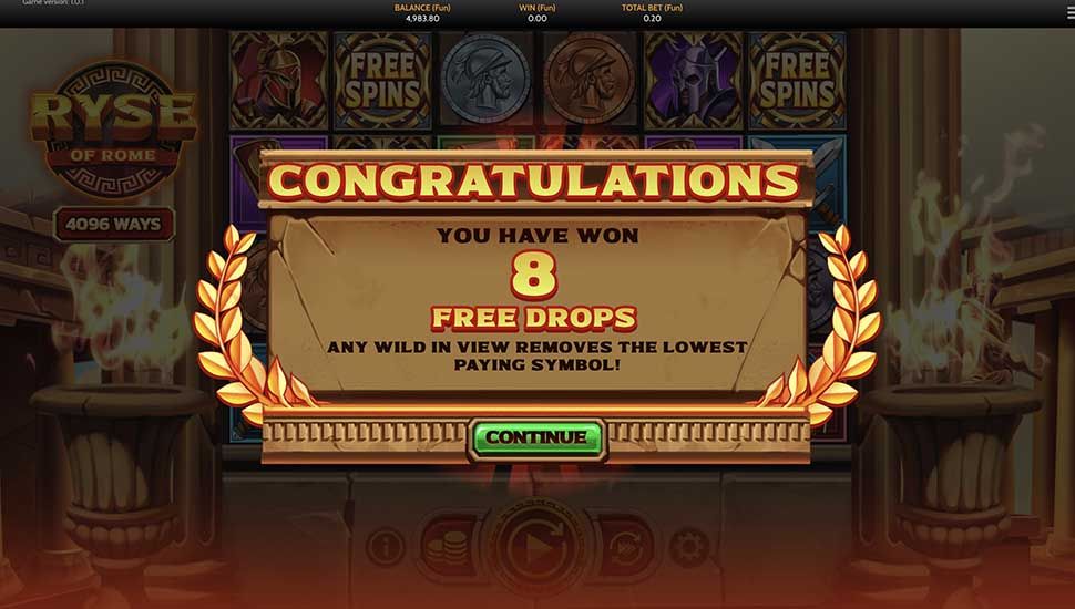 Ryse of Rome slot free spins