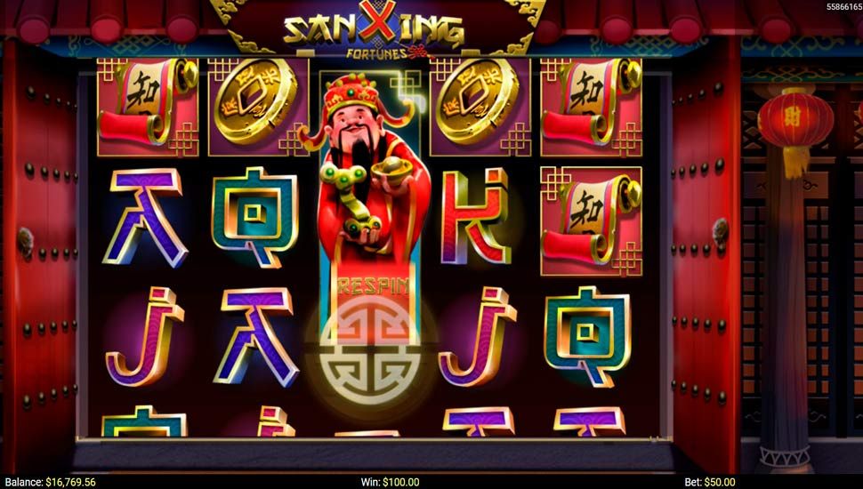 Sanxing Fortunes slot Expanding Wild and Re-Spins