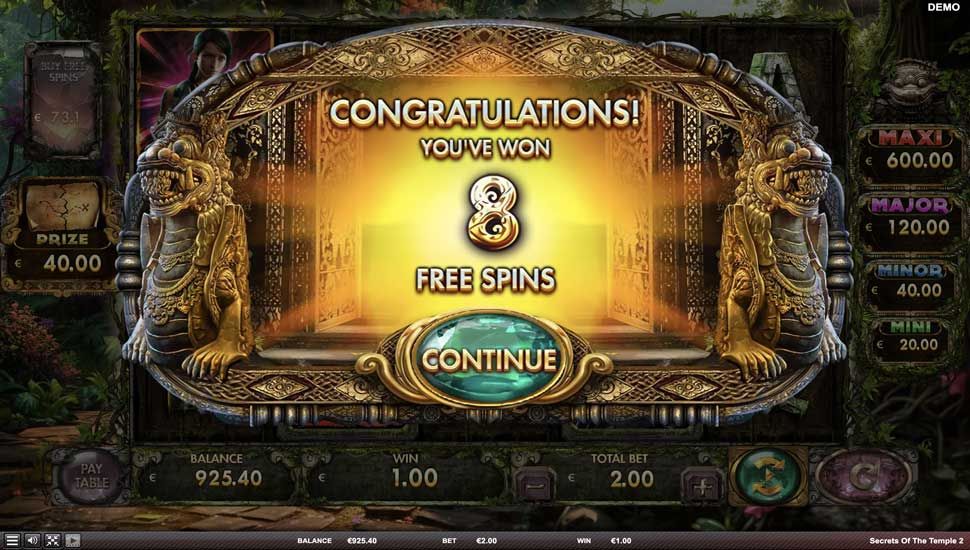 Secrets of the Temple 2 slot Free Spins