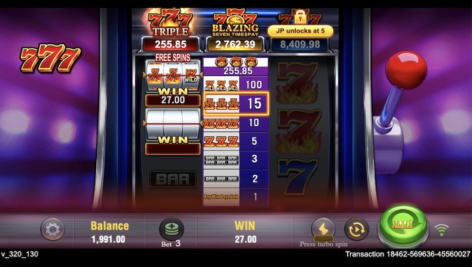 Seven Seven Seven slot Bonus
