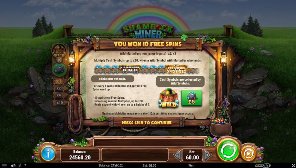 Shamrock Miner Slot - Free Spins